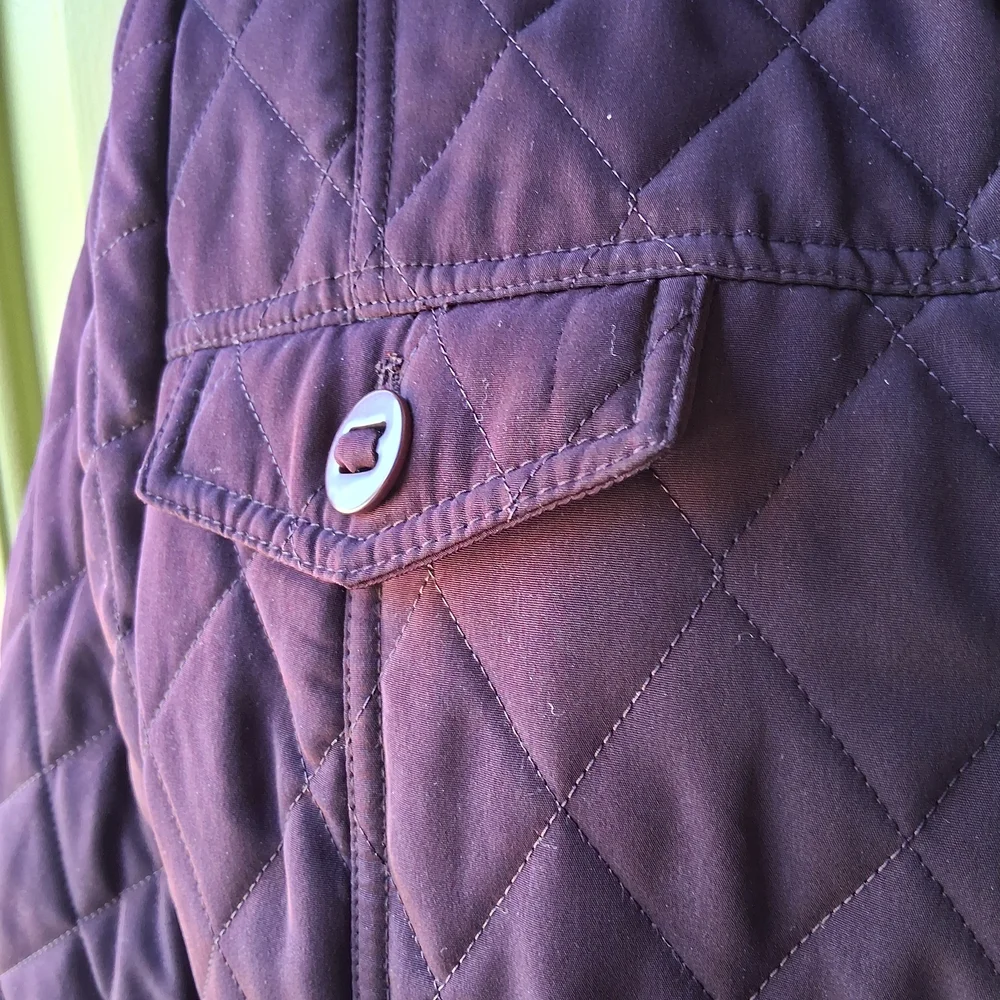 Esprit Quilted Plum Belted Jacket - Picture 3 of 7